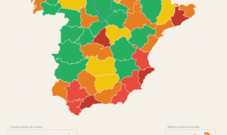 Mapa del déficit de vivienda nueva en España