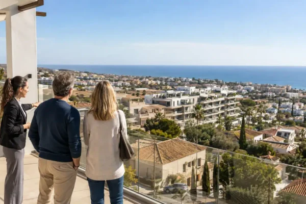 Compradores internacionales analizan una promoción residencial en la costa mediterránea española