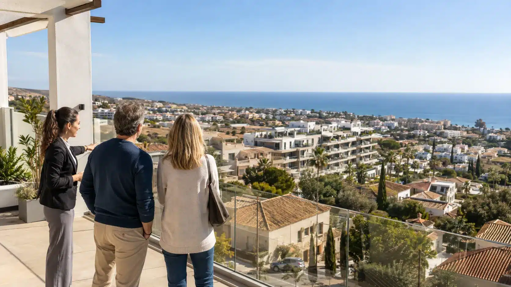 Compradores internacionales analizan una promoción residencial en la costa mediterránea española